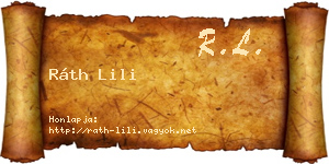 Ráth Lili névjegykártya